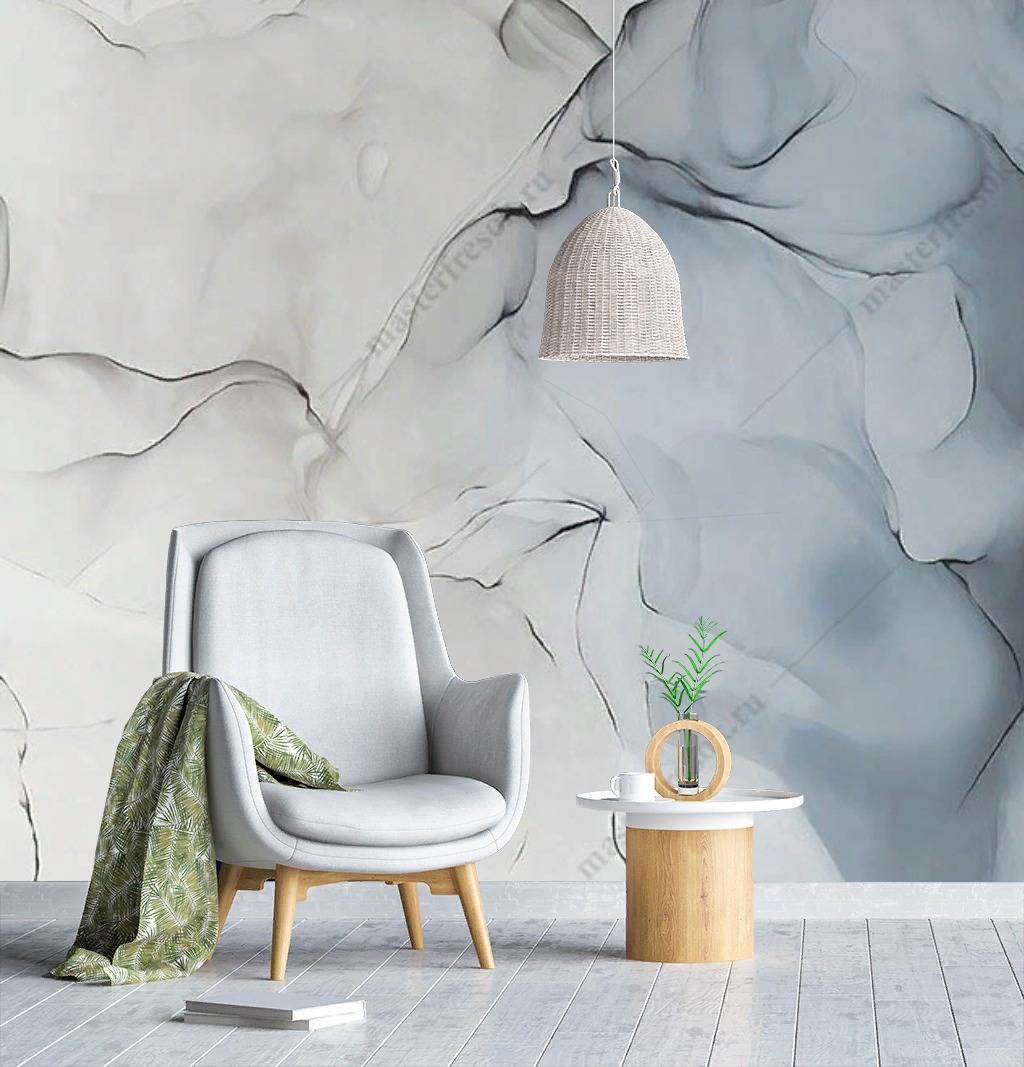 Фотообои в интерьере картина чернилами  14-115 фото