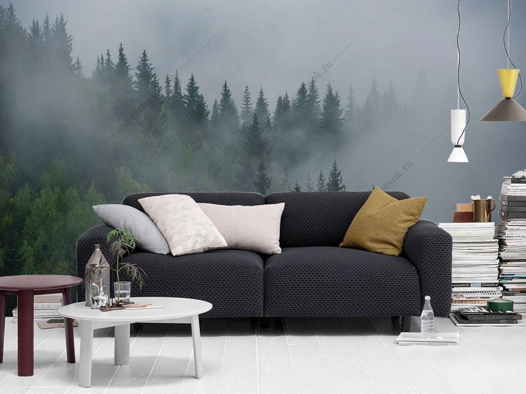 Фотообои в спальню Туманные лес утром  9-1858