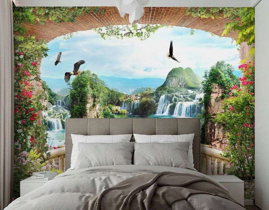 Фотообои в интерьере арка в цветах  9-2059 фото