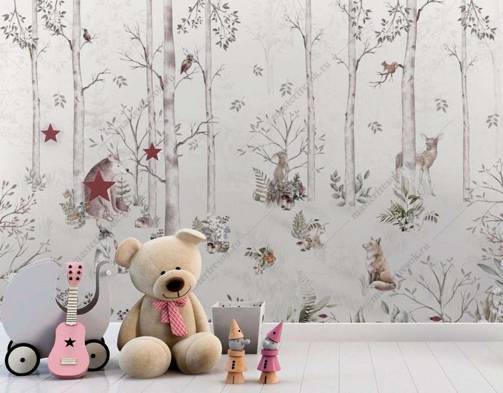 Фотообои в интерьере лесная полянка популярное  13-624 фото