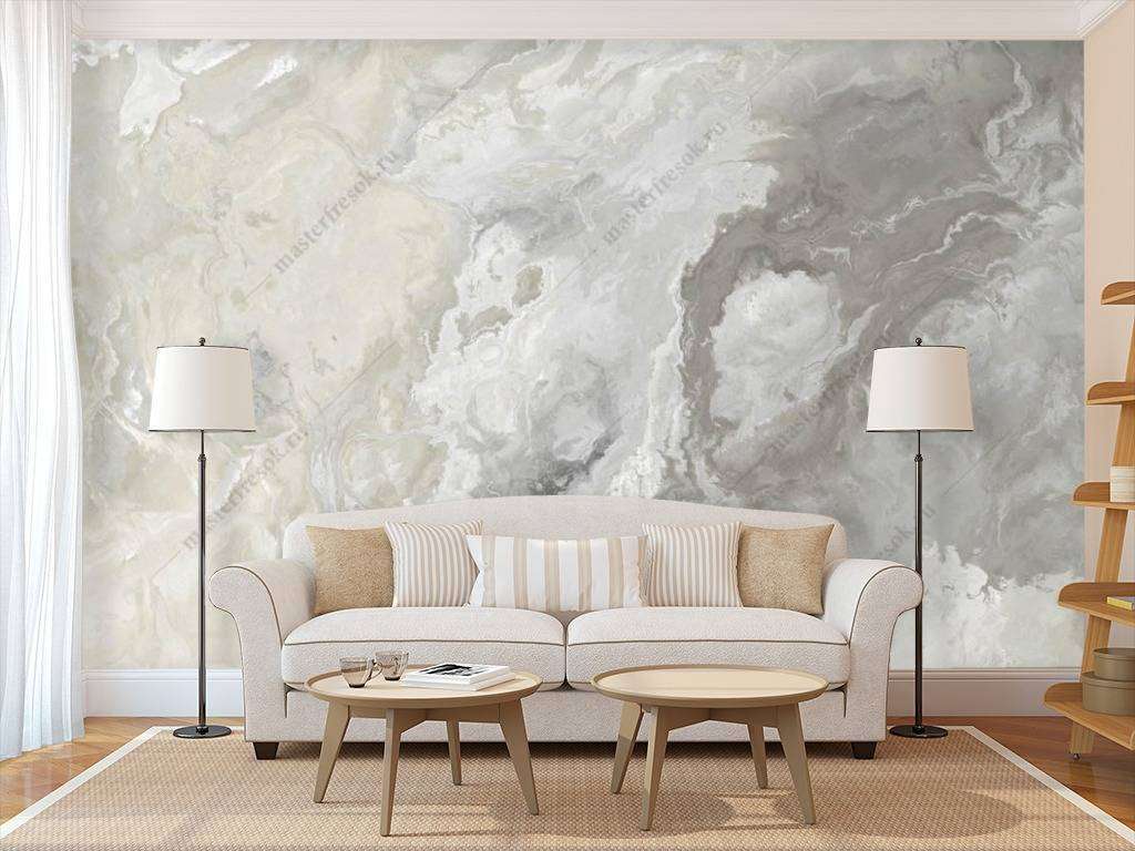 Фотообои в интерьере серый мрамор  9-1070 фото