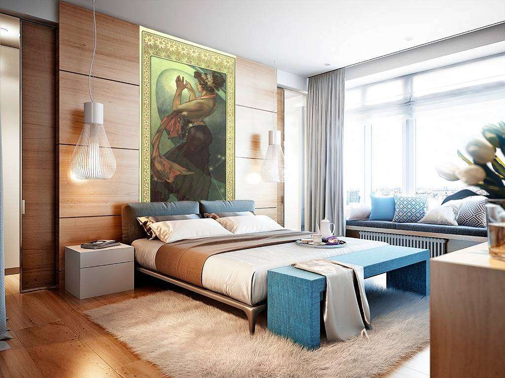 Фотообои в интерьере альфонс мариа муха – звезды  8-188 фото