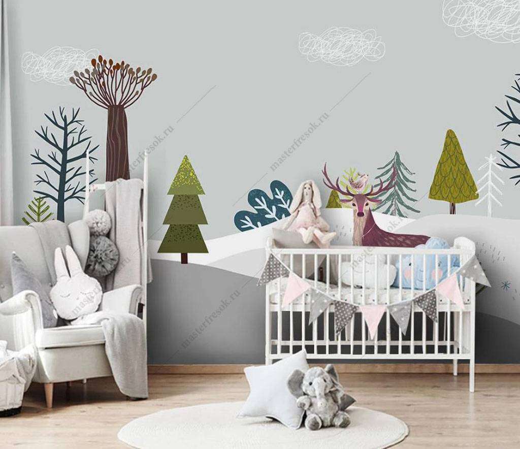 Фотообои в интерьере рисунок ребенка  16-002 фото