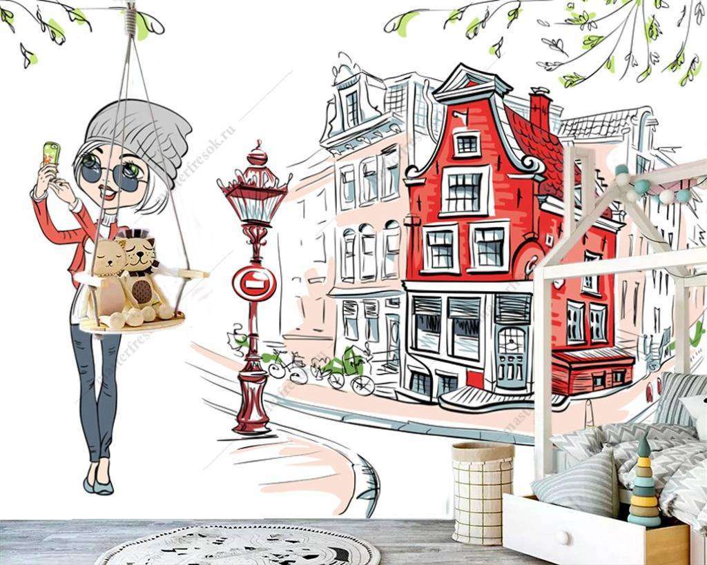 Фотообои в интерьере голландский домик  12-938 фото
