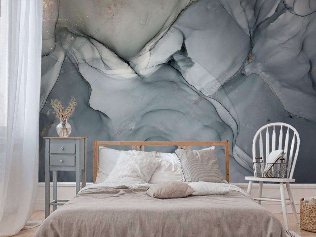 Фотообои Флюид арт синяя вуаль  9-1041