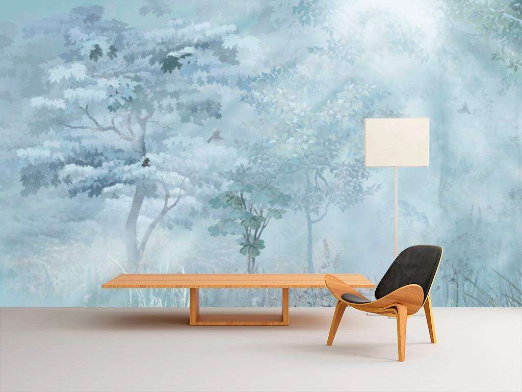 Фотообои в интерьере солнце в лесу  13-201 фото