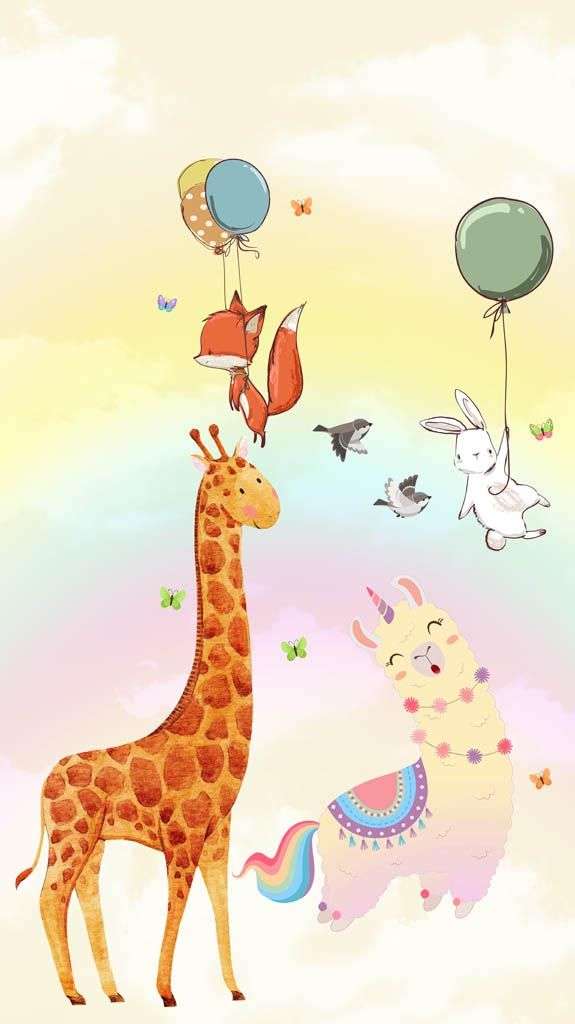 Фотообои в интерьере мультяшные животные  14-262 фото