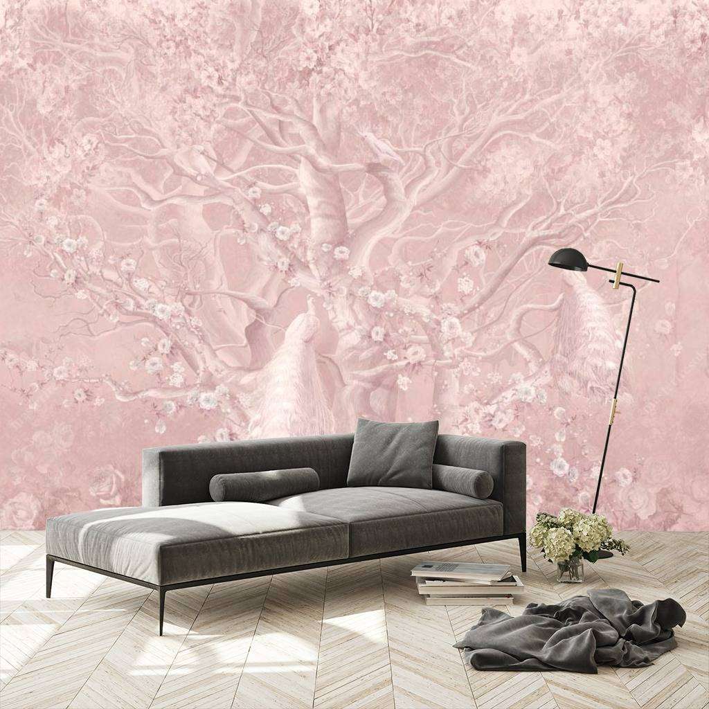 Фотообои в интерьере жар птицы в волшебном лесу  13-094 фото