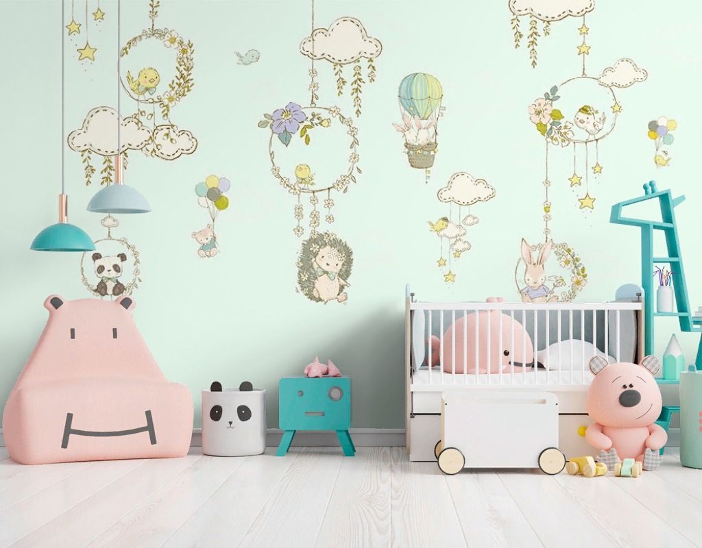 Фотообои детские. Ловец снов и животные  12-1619