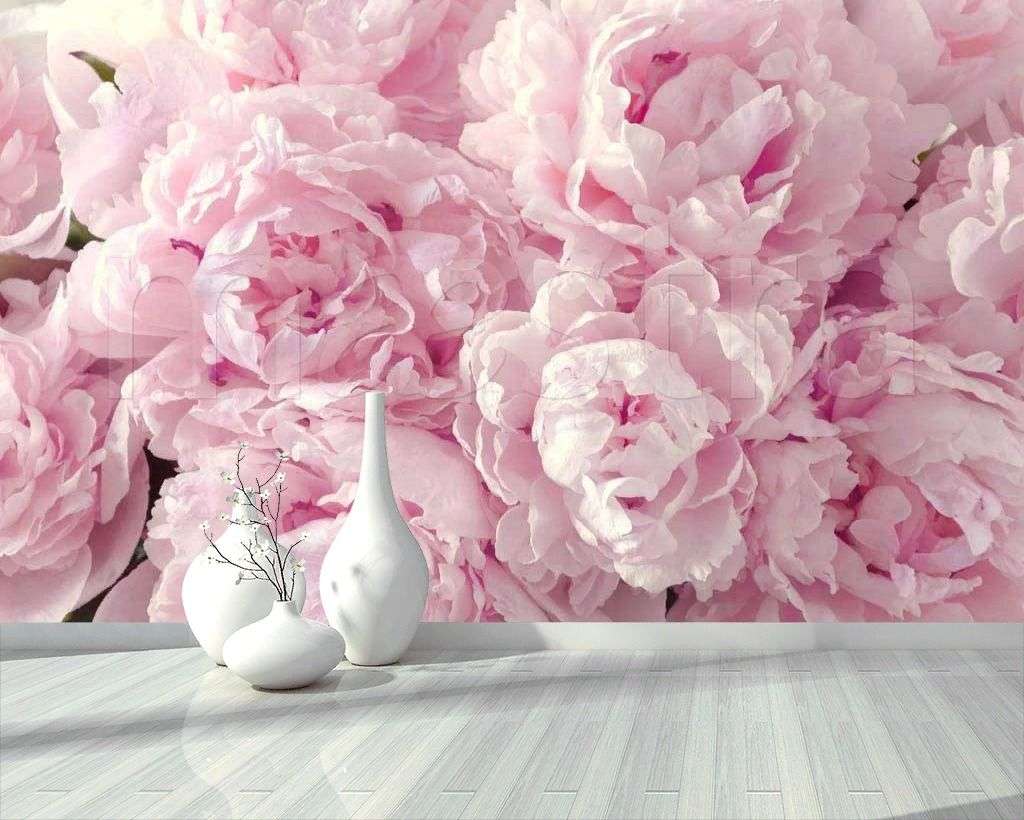 Фотообои в интерьере цветы пионы  9-102 фото