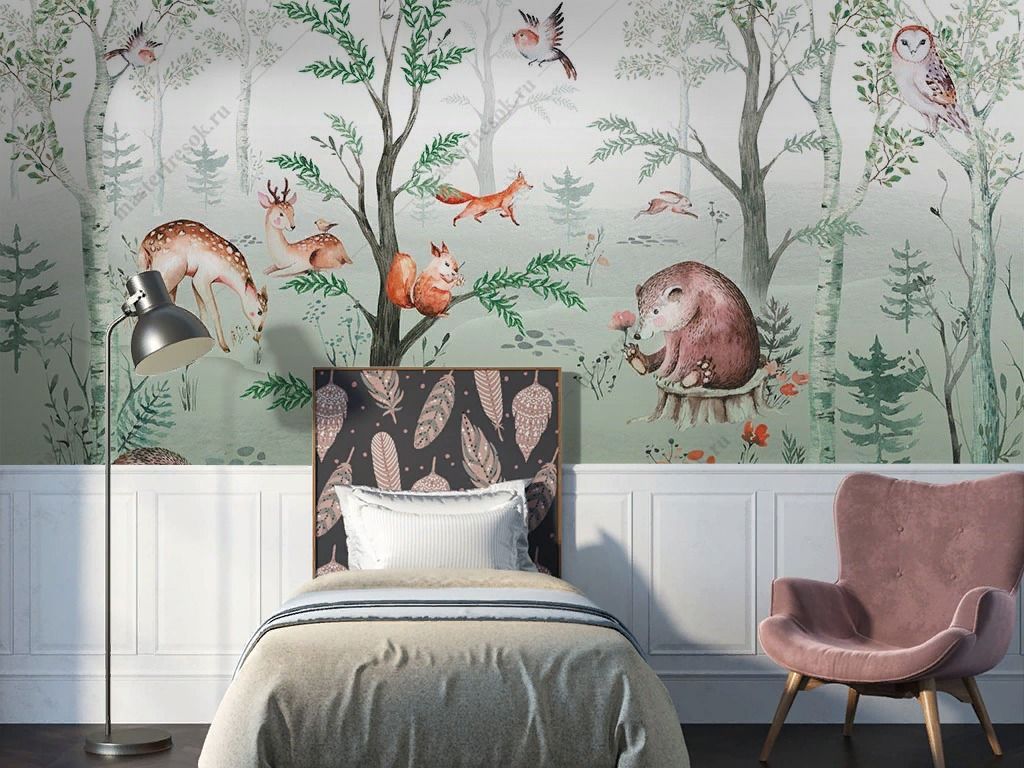 Фотообои в детскую сказочный лес   12-1586