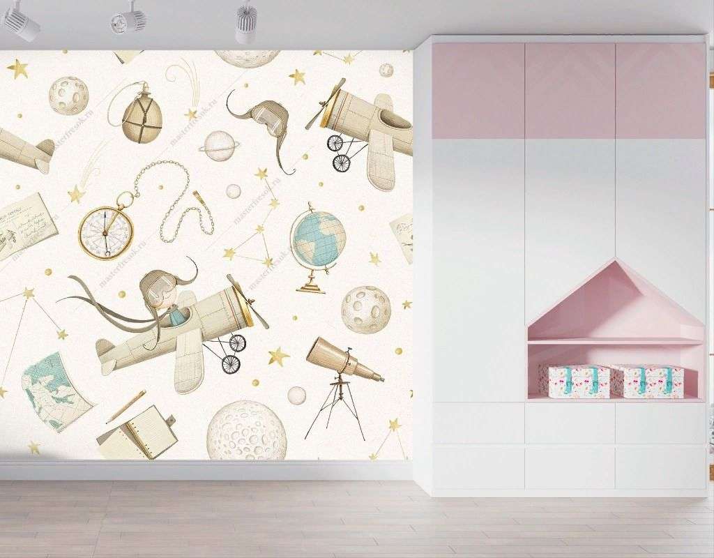 Фотообои в интерьере маленький принц в небе  12-1488 фото