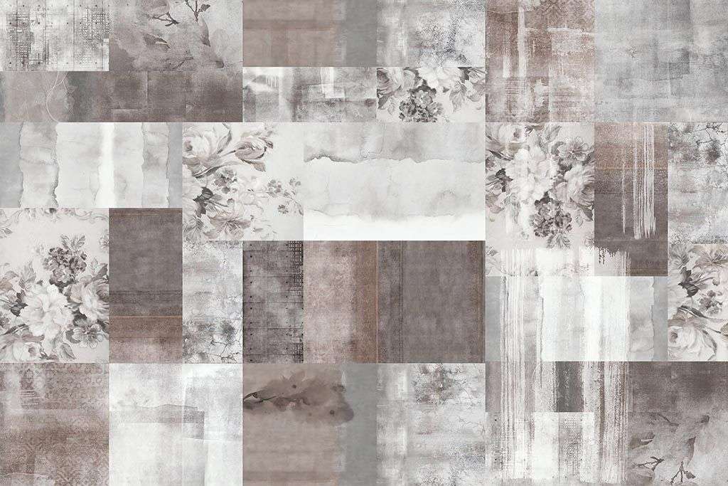 Фотообои в интерьере цветы винтаж гранж  9-1261 фото