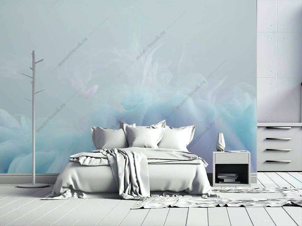 Фотообои в интерьере бирюзовый фон  9-1147 фото