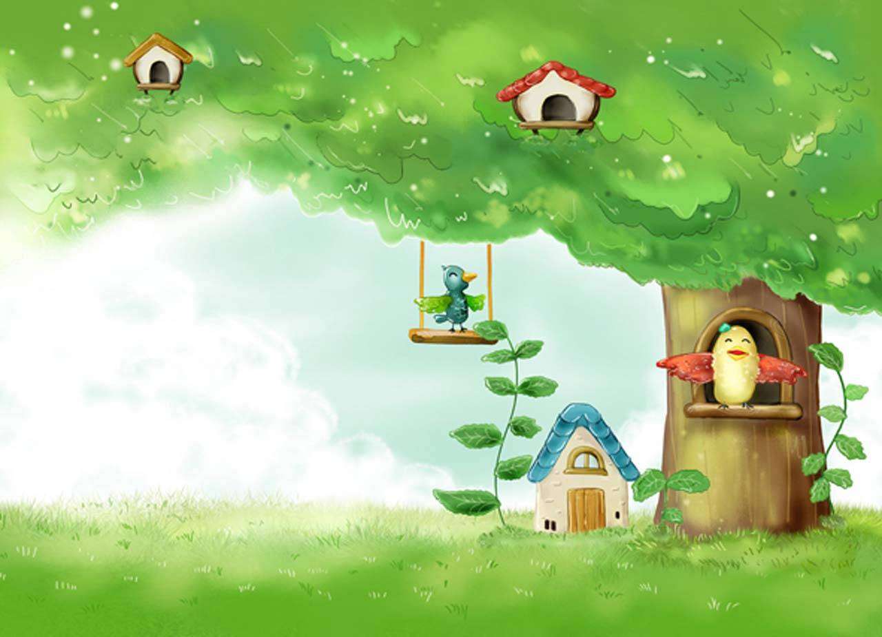 Фотообои в интерьере дерево с птицами  12-246 фото