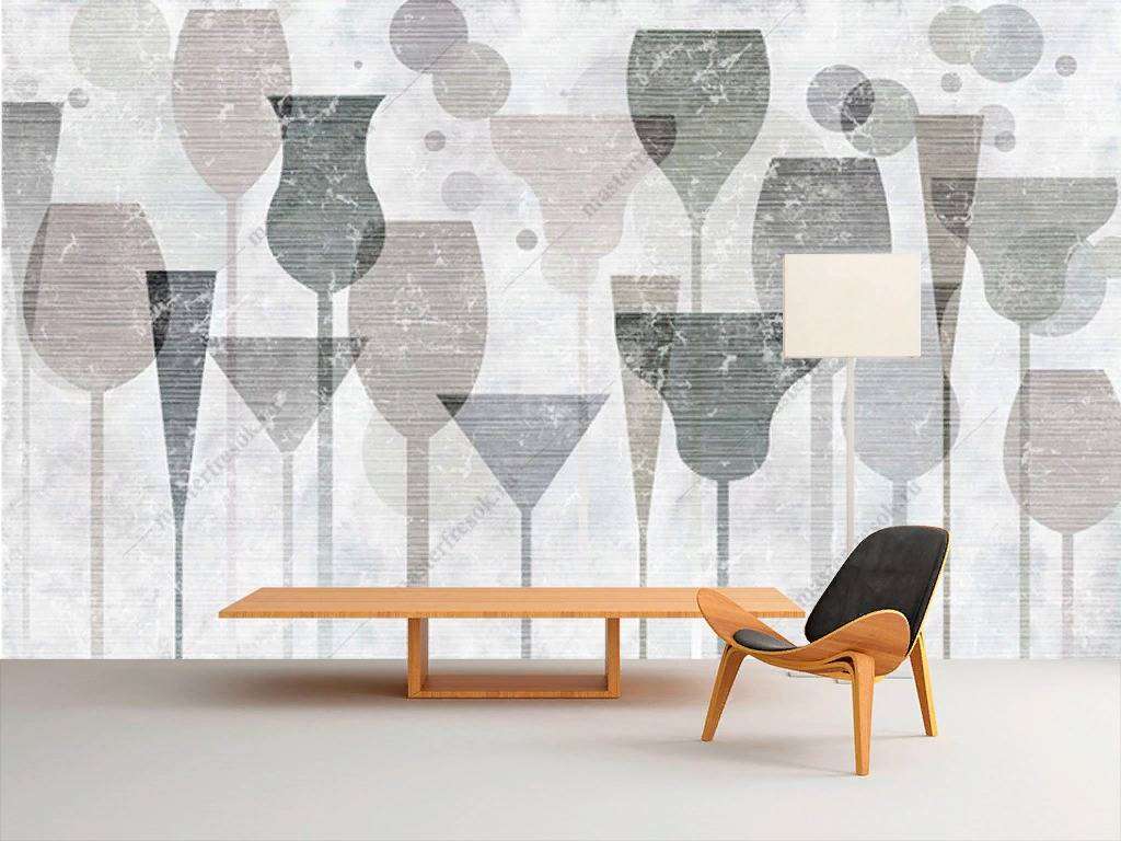 Фотообои в интерьере вино паттерн  15-858 фото