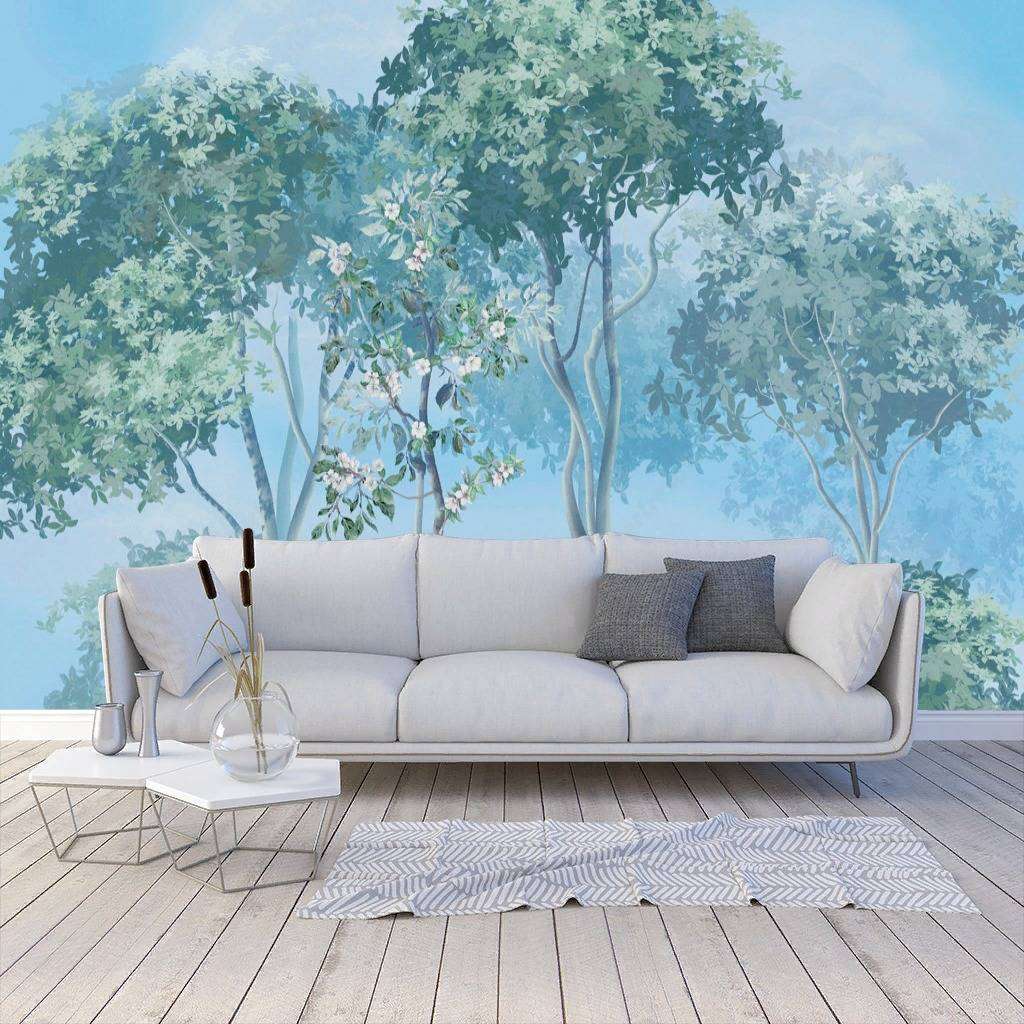 Фотообои в интерьере лес изумрудный  13-238 фото