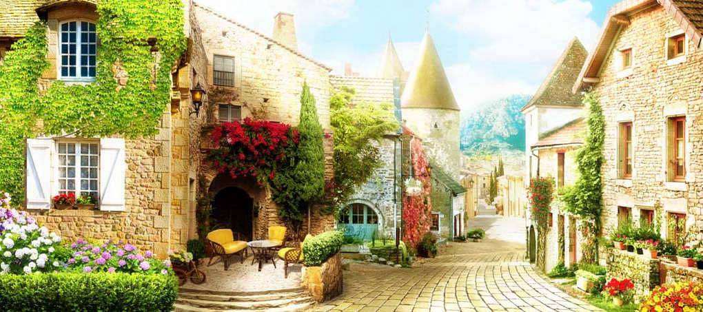 Фотообои в интерьере живописная итальянская улочка  17-0117 фото