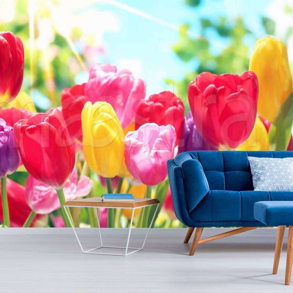 Фотообои Желтые и красные тюльпаны  4-050