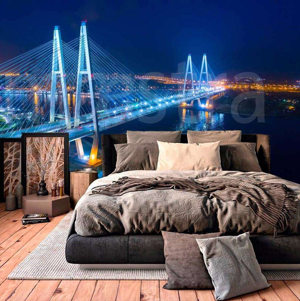 Фотообои Вантовый мост в Санкт Петербурге  9-694