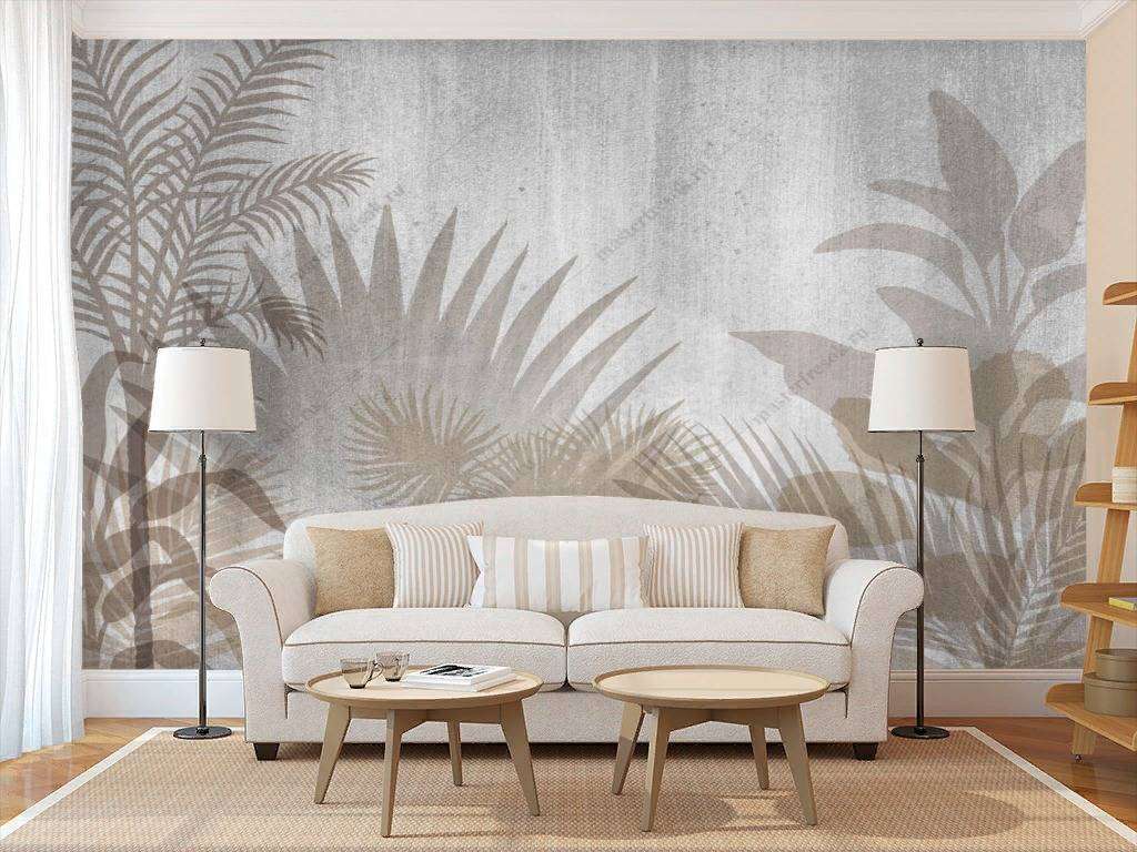 Фотообои Бесшовные обои на стену:  Листья тропические. Артикул: 10-767  