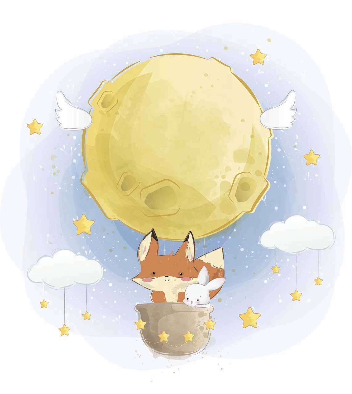 Фотообои в интерьере лисенок на шаре  12-457 фото