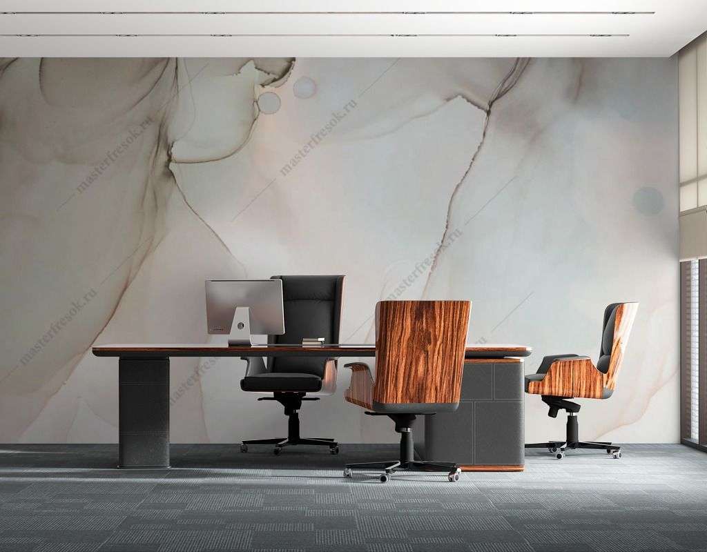 Фотообои в интерьере флюид в светлых тонах  9-1544 фото