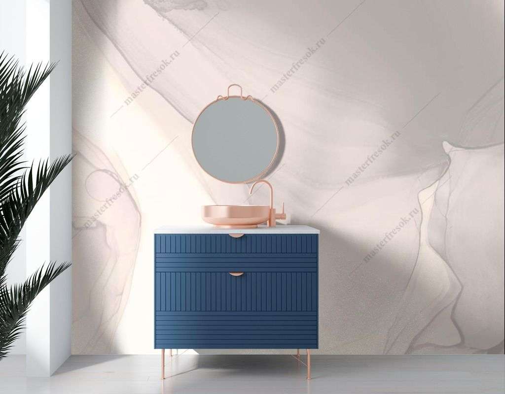 Фотообои в интерьере серый фон с разводами  9-1542 фото