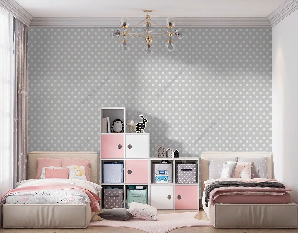 Фотообои Серый фон в горошек  14-620