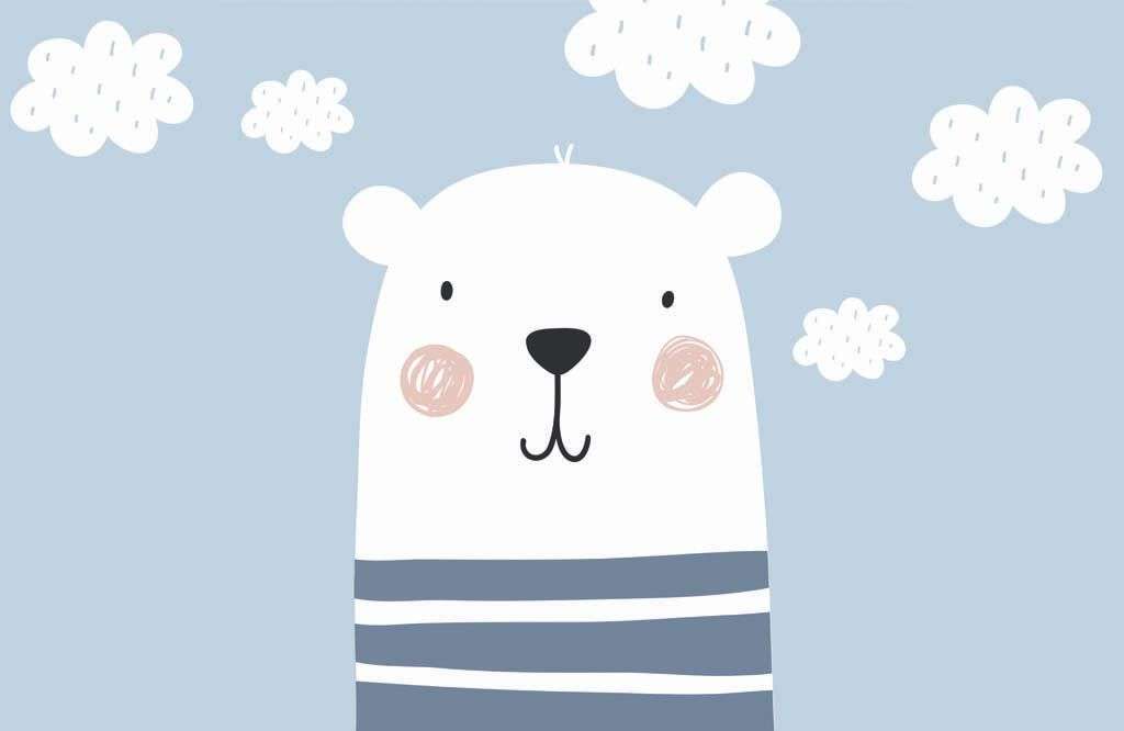 Фотообои в интерьере мишка в облаках  12-880 фото