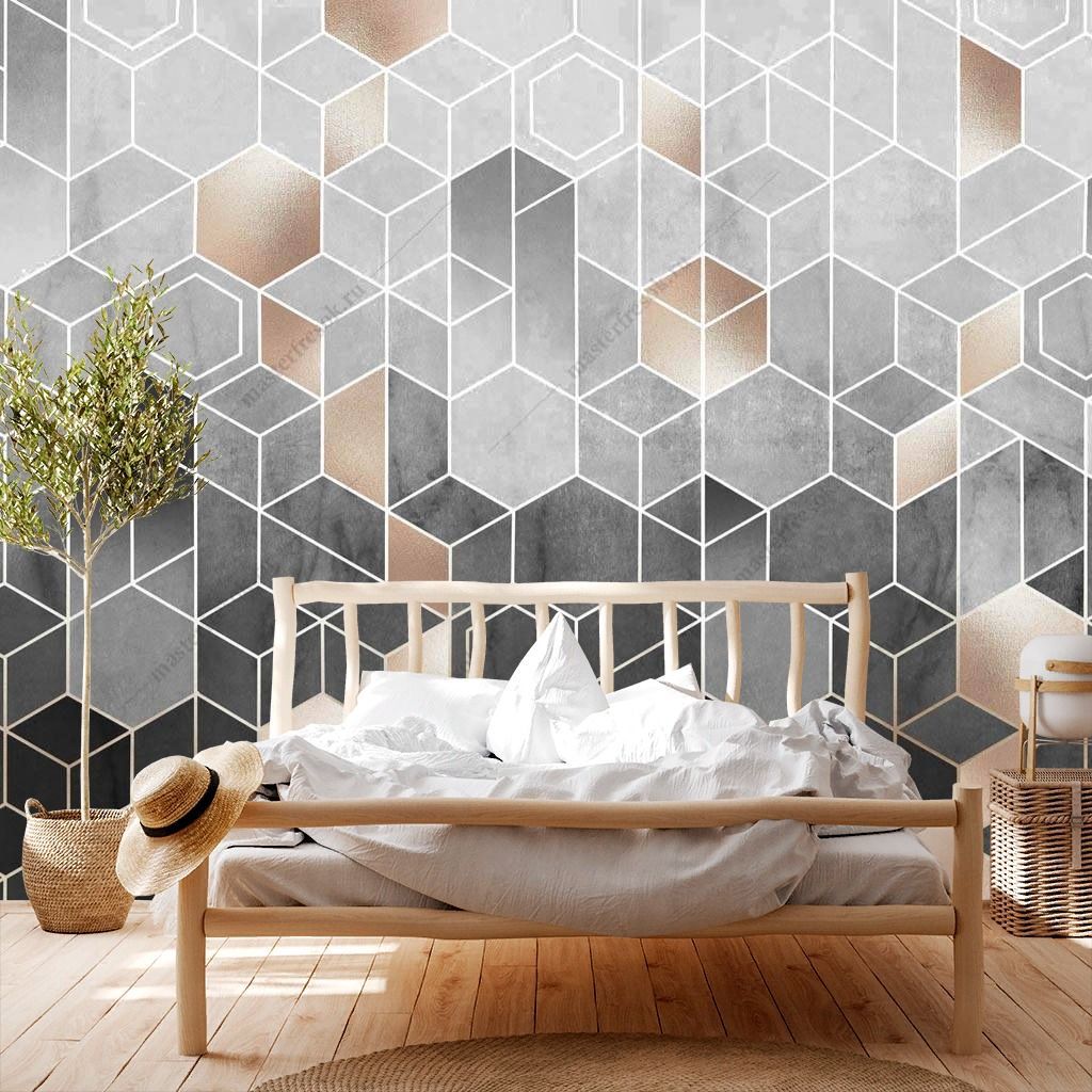 Фотообои Серые соты  9-1346