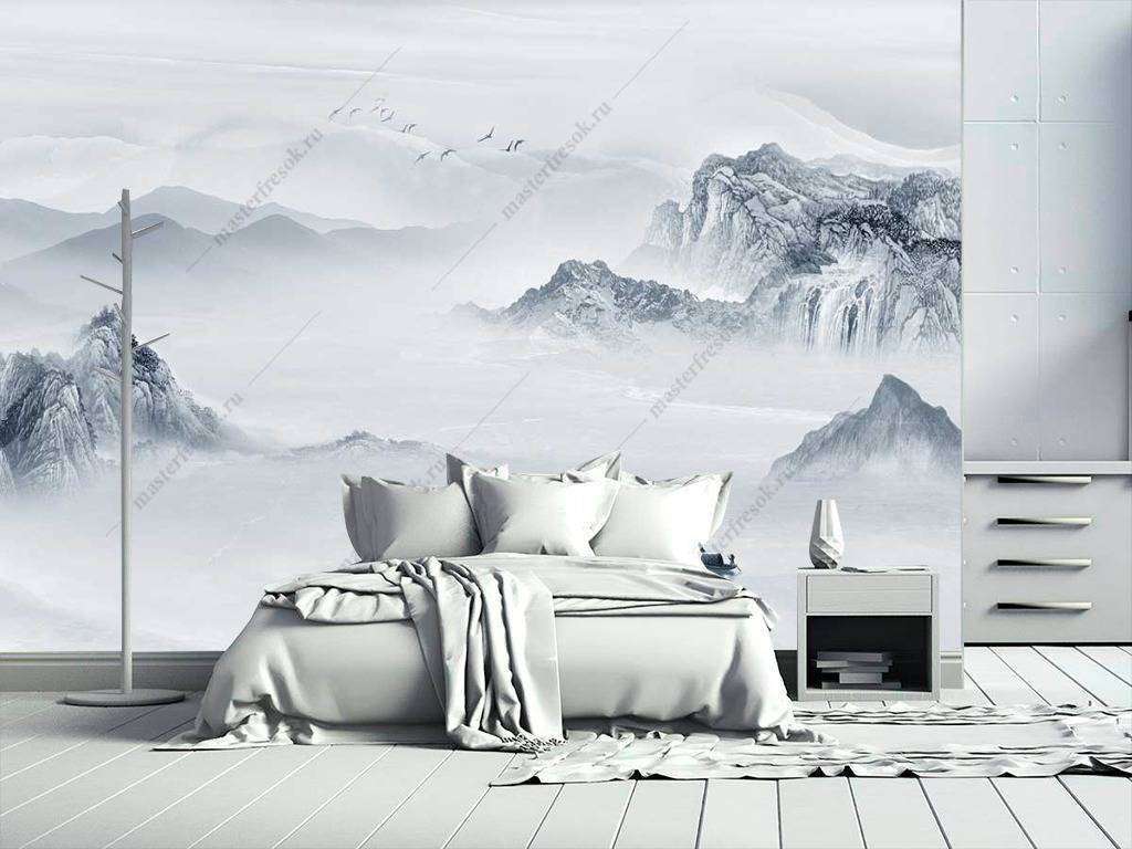 Фотообои Бесшовные обои на стену:  Горы в тумане. Артикул: 10-703  