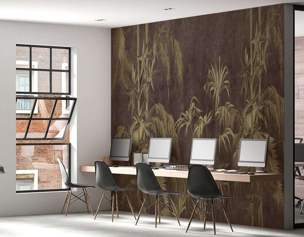 Фотообои в интерьере листья пальмы фоновые  9-1639 фото