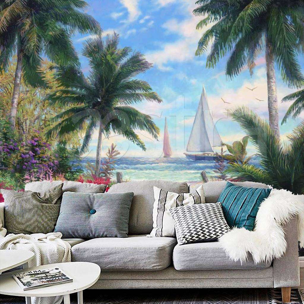 Фотообои Бесшовные обои на стену:  Парусник в море. Артикул: 8-159  