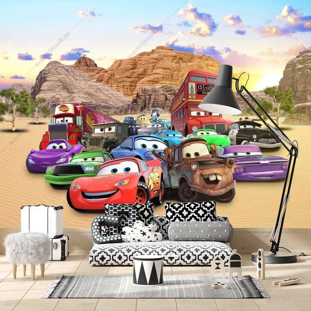 Фотообои в интерьере тачки на фоне гор  14-162 фото