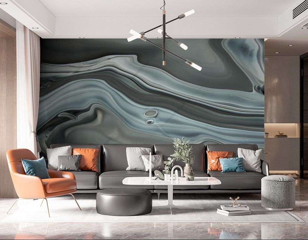 Фотообои в интерьере жидкий металл  9-1531 фото