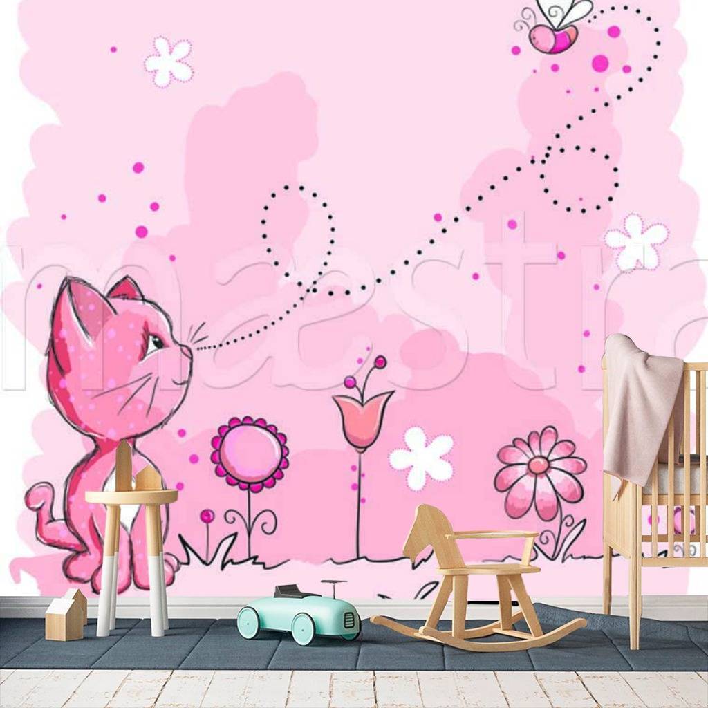 Фотообои Розовый котенок  12-071