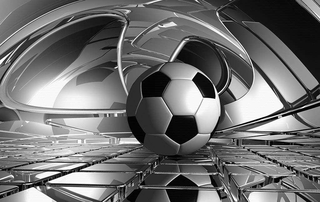 Фотообои в интерьере футбольный мяч 3д  12-1481 фото