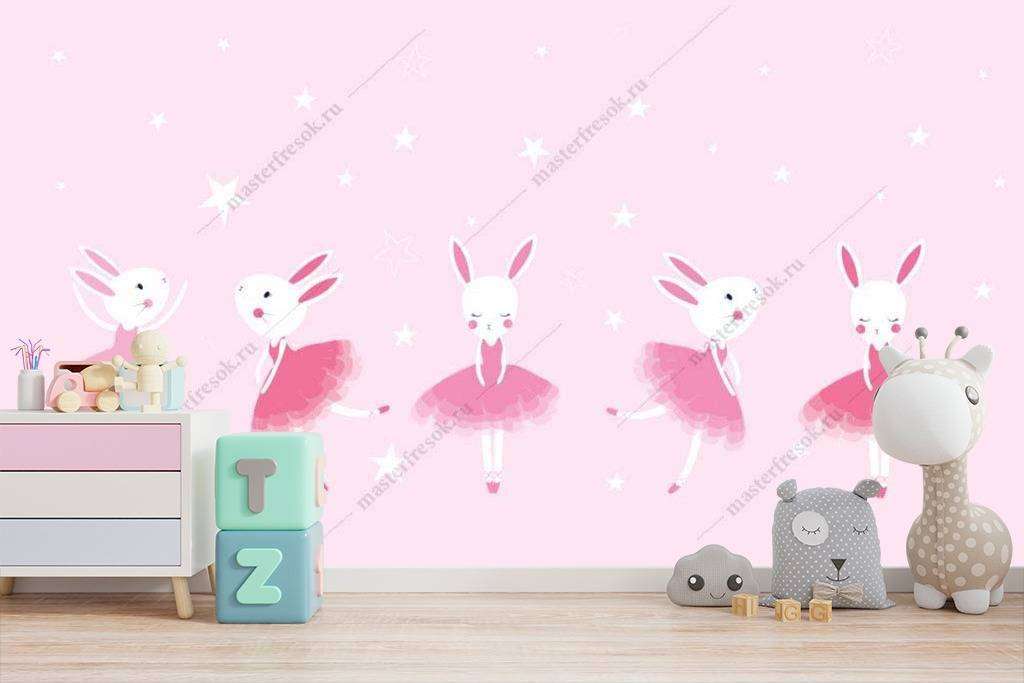 Фотообои в интерьере зайчик балерина  14-030 фото