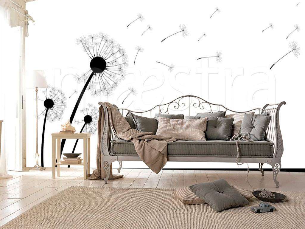 Фотообои Разлетевшиеся семена одуванчика на белом фоне  10-080