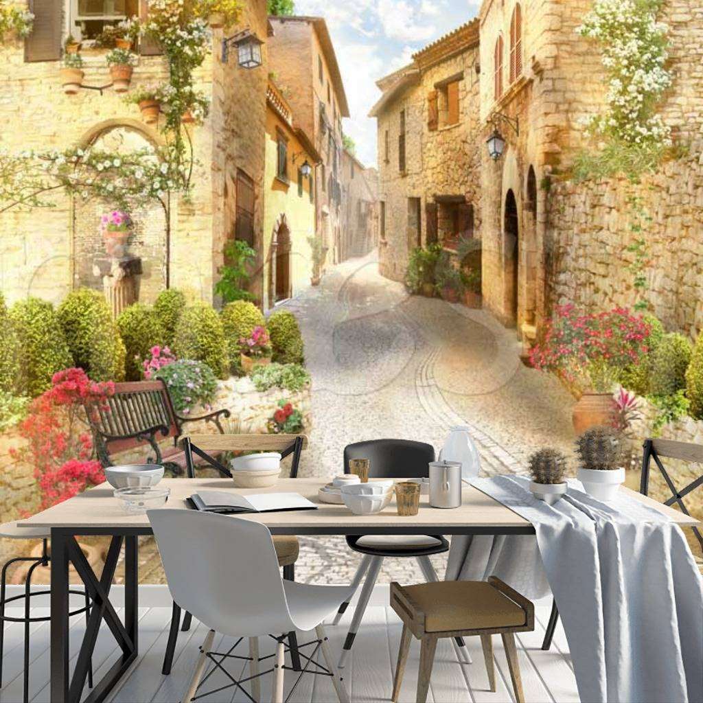 Фотообои в интерьере уютная улочка  11-042 фото