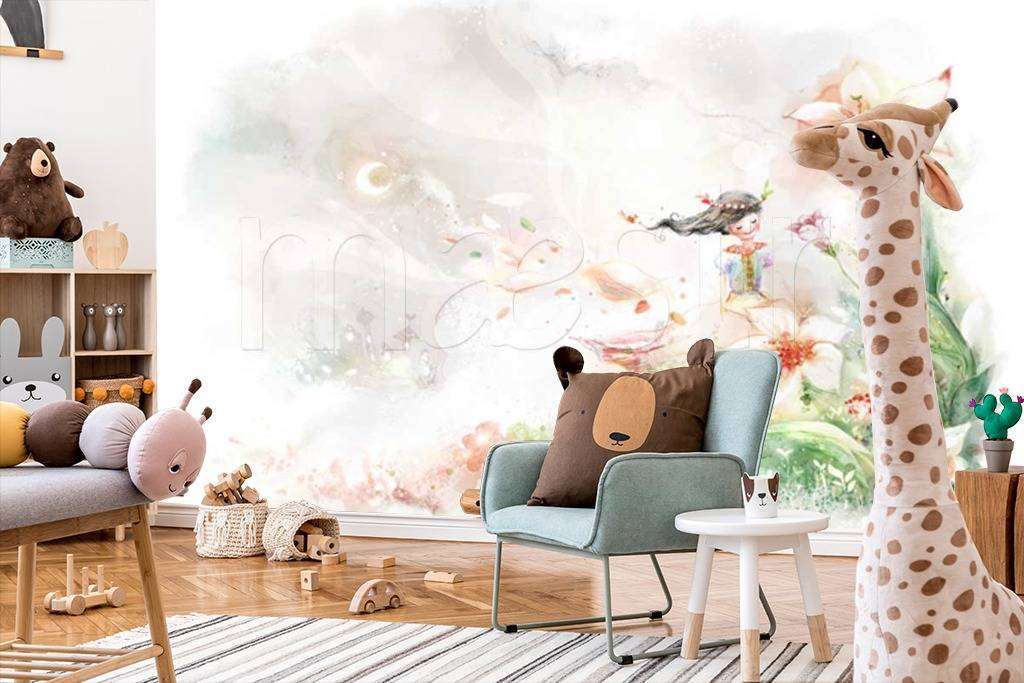 Фотообои в интерьере принцесса в цветах  12-284 фото