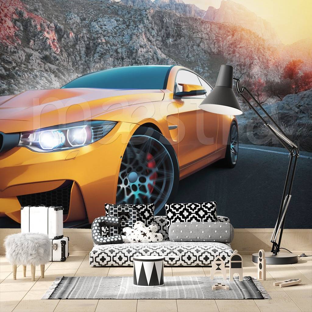 Фотообои Желтая машина  12-579