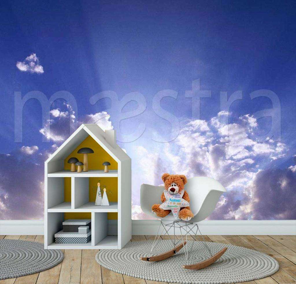 Фотообои в интерьере темно багряное небо 3d  9-391 фото