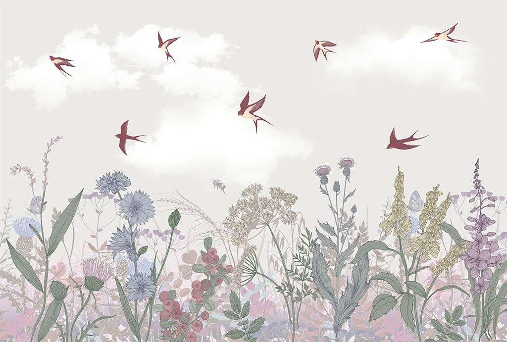 Фотообои в интерьере летний луг  12-1530 фото