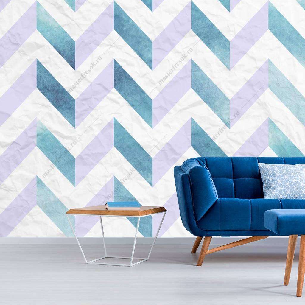 Фотообои в интерьере бирюзовая геометрия  14-143 фото