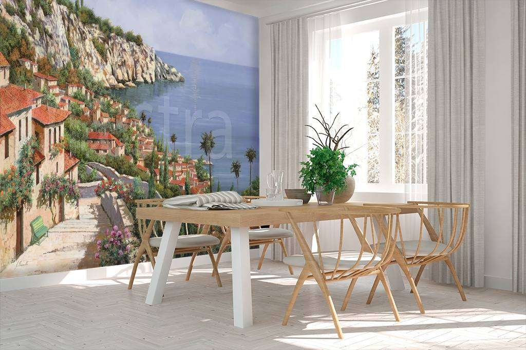 Фотообои Вид на море с гор Италии  8-067