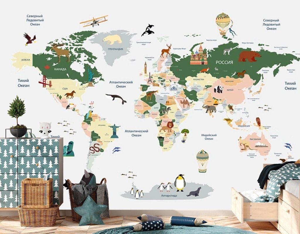 Фотообои Карта разноцветная  12-1657