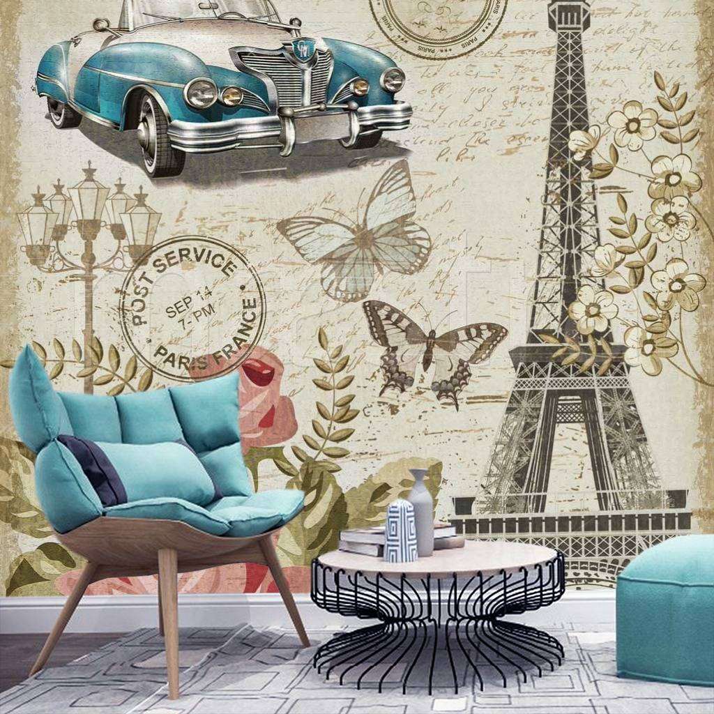 Фотообои Париж винтажная открытка  9-285