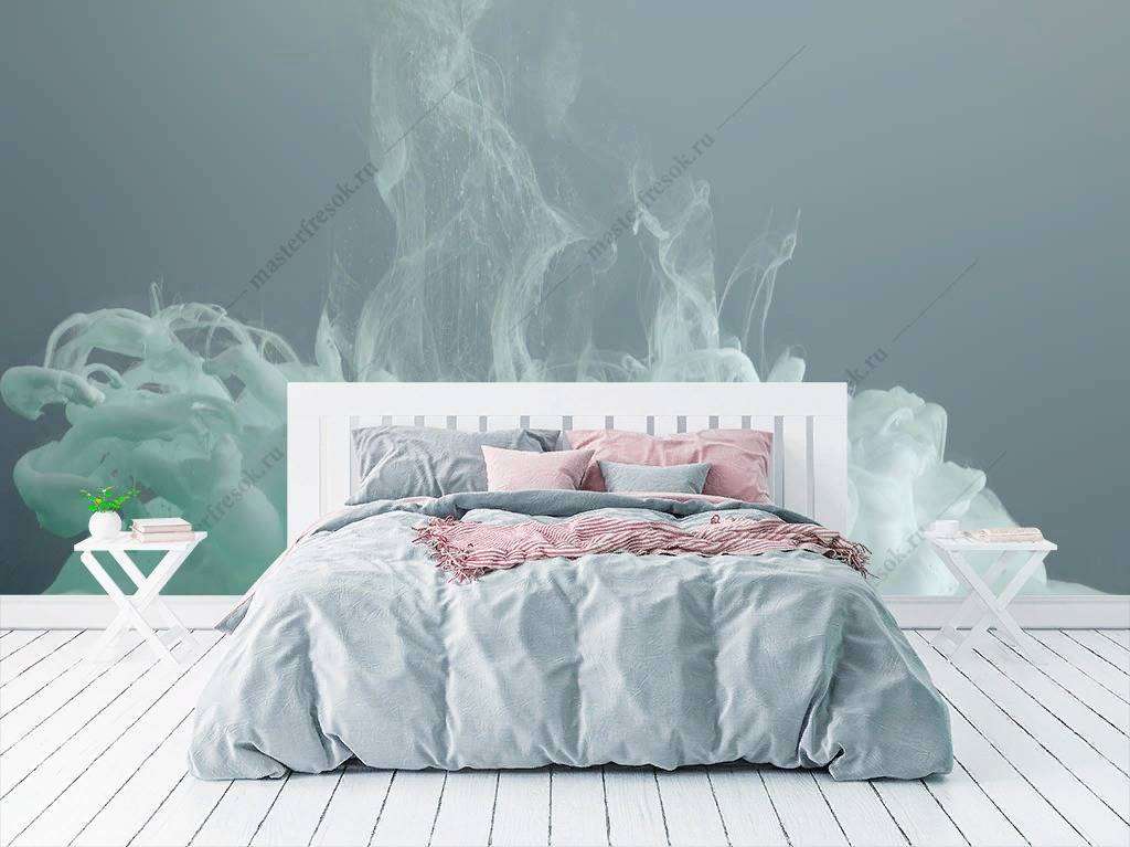 Фотообои в интерьере бирюзовые краски  9-1148 фото